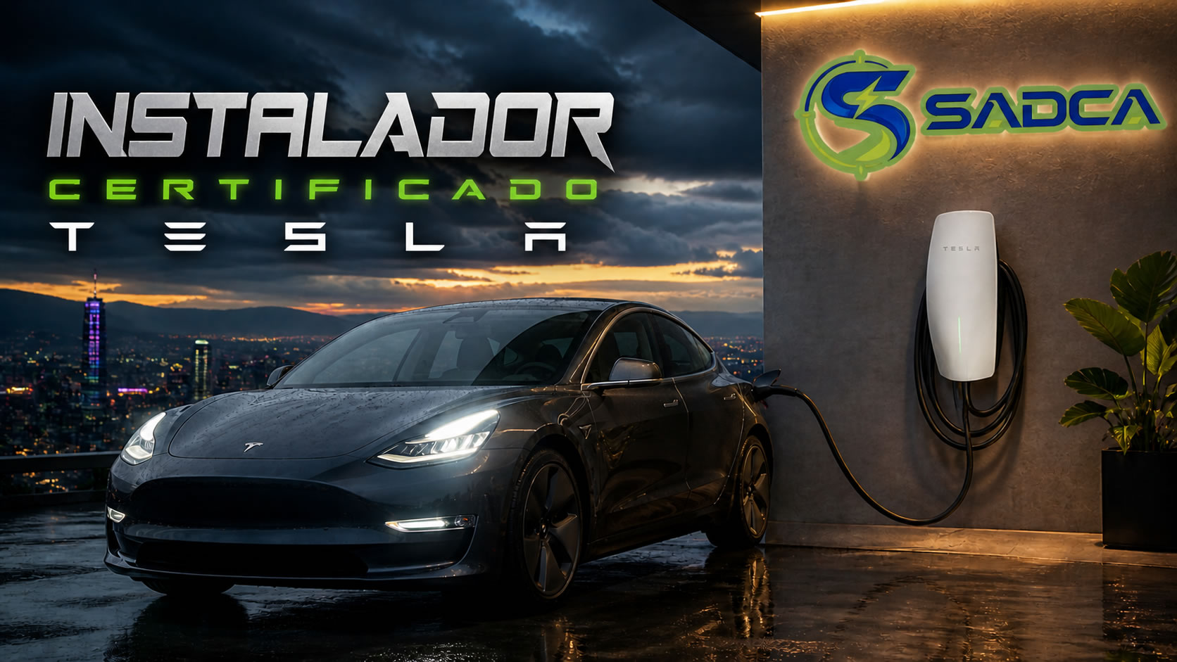 Instalación Wall Connector Tesla Medellín por SADCA Instalador Certificado